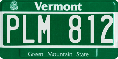 VT license plate PLM812