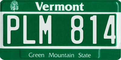 VT license plate PLM814