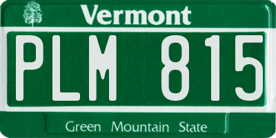 VT license plate PLM815