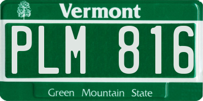 VT license plate PLM816