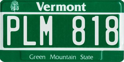 VT license plate PLM818