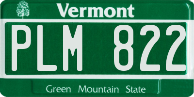 VT license plate PLM822