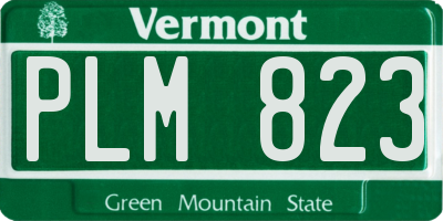 VT license plate PLM823