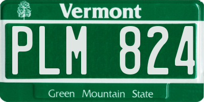 VT license plate PLM824