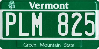 VT license plate PLM825