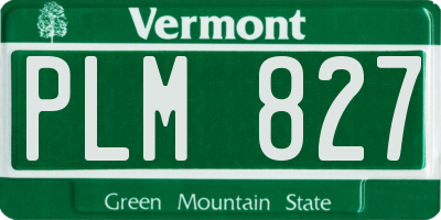 VT license plate PLM827