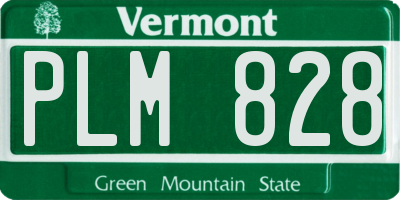 VT license plate PLM828