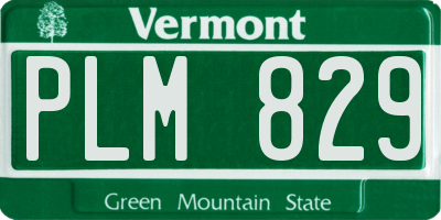 VT license plate PLM829