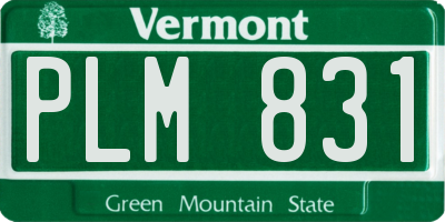 VT license plate PLM831