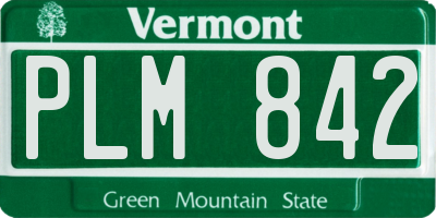 VT license plate PLM842