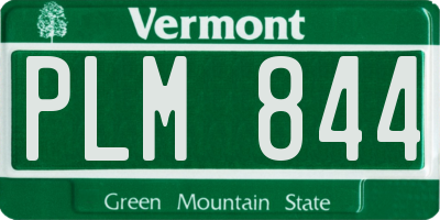 VT license plate PLM844