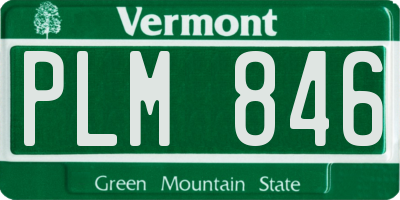 VT license plate PLM846