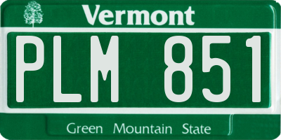 VT license plate PLM851