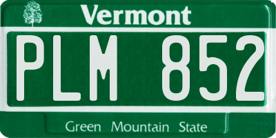 VT license plate PLM852