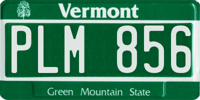 VT license plate PLM856