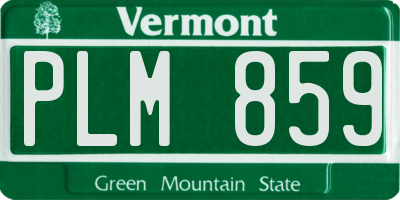 VT license plate PLM859
