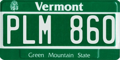 VT license plate PLM860