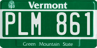 VT license plate PLM861