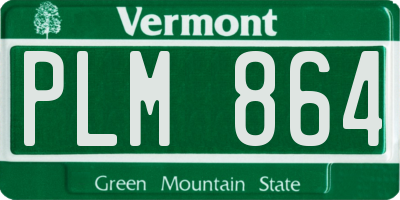 VT license plate PLM864
