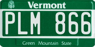VT license plate PLM866