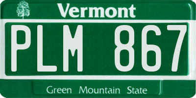 VT license plate PLM867