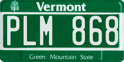 VT license plate PLM868