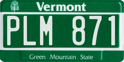 VT license plate PLM871
