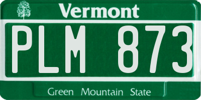VT license plate PLM873