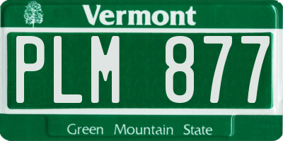 VT license plate PLM877