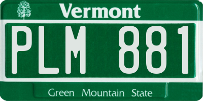 VT license plate PLM881