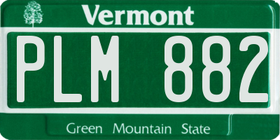 VT license plate PLM882