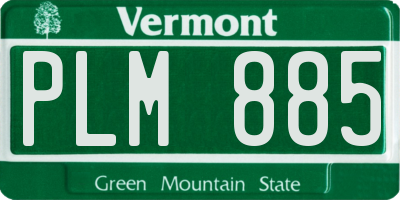 VT license plate PLM885