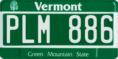 VT license plate PLM886