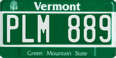 VT license plate PLM889