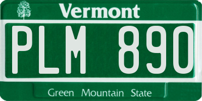 VT license plate PLM890