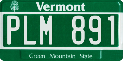 VT license plate PLM891