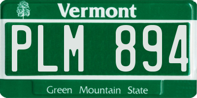 VT license plate PLM894