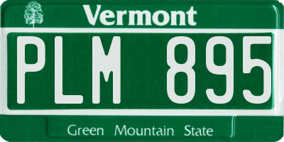 VT license plate PLM895