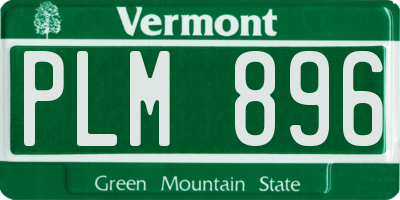 VT license plate PLM896