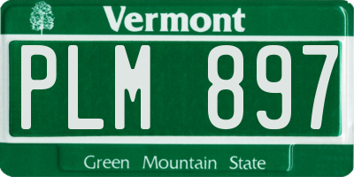 VT license plate PLM897