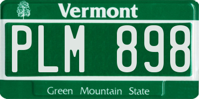 VT license plate PLM898