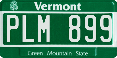 VT license plate PLM899