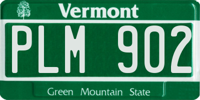 VT license plate PLM902