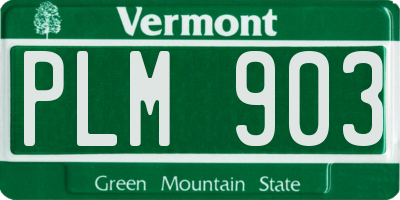 VT license plate PLM903