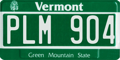 VT license plate PLM904
