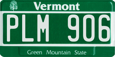 VT license plate PLM906