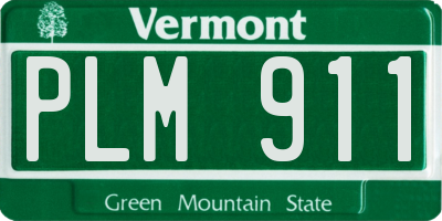 VT license plate PLM911