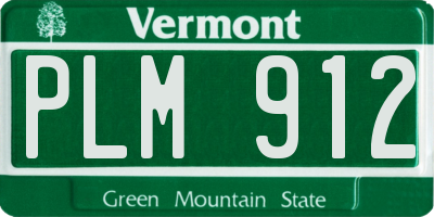 VT license plate PLM912