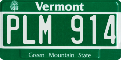 VT license plate PLM914