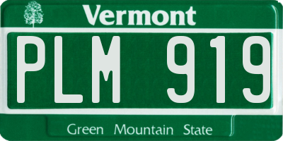 VT license plate PLM919